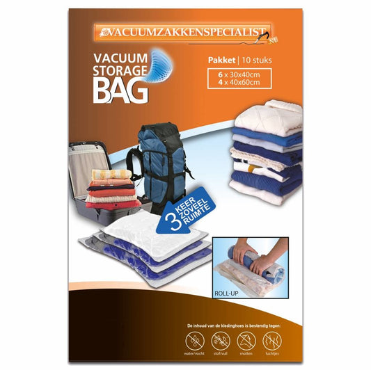 Pro Package Roll-Up Vacuum Bags [Set 10 Bags]