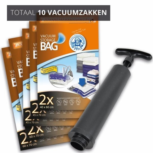 Pro Pakket Vacuumzakken Travel [Set 10 Zakken+Pomp]